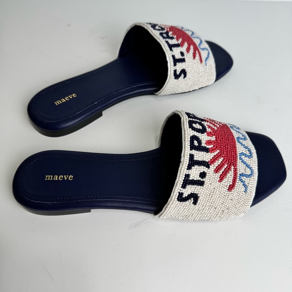 Anthropologie Maeve St. Tropez Beaded Slide Sandals - Picture 7 of 8